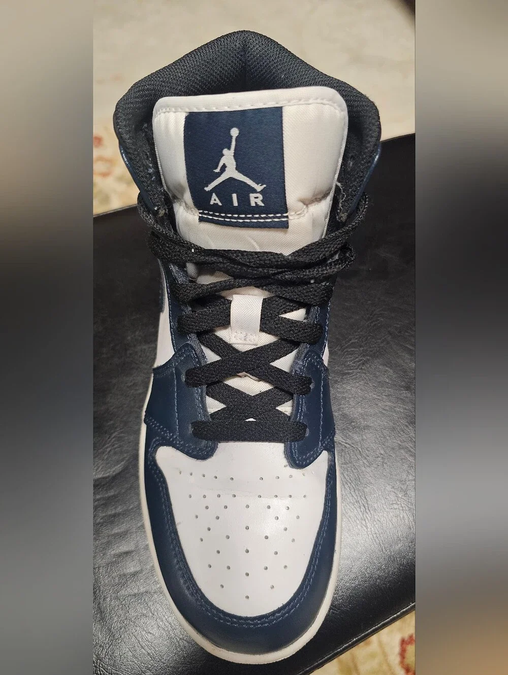 Jordan Men’s Mid-Top Sneakers in Navy and White